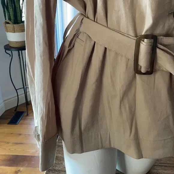 🎀SSENSE NEW Vince. Belted linen blend jacket x-large beige women’s - Picture 9 of 12